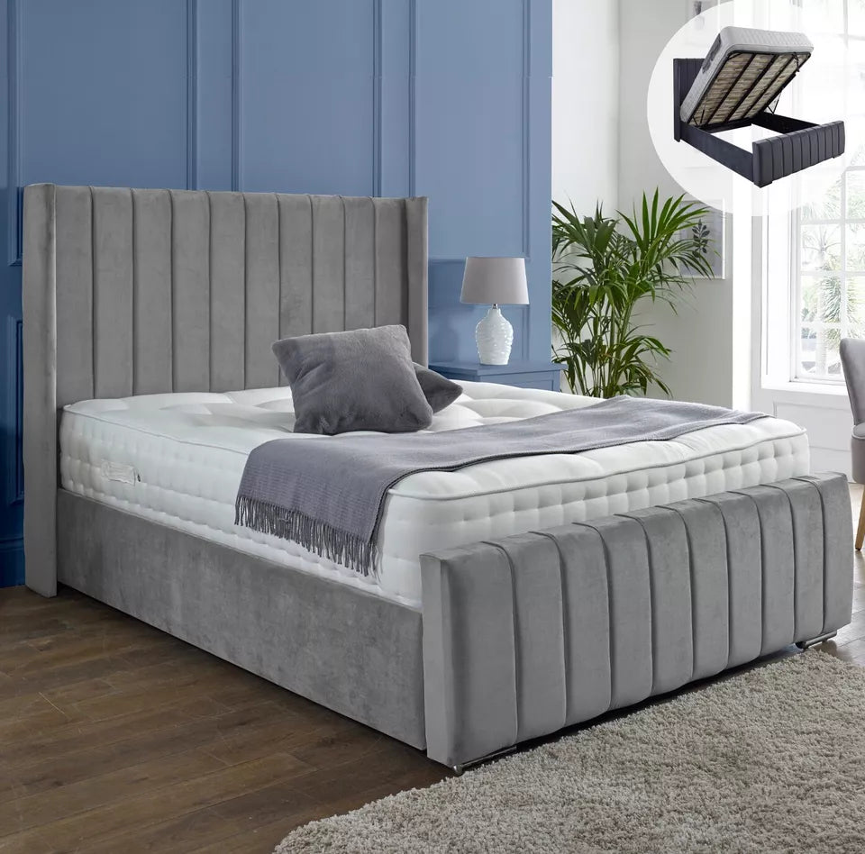 OTTOMAN GAS LIFT UP WINGBACK PANEL LINE BED
